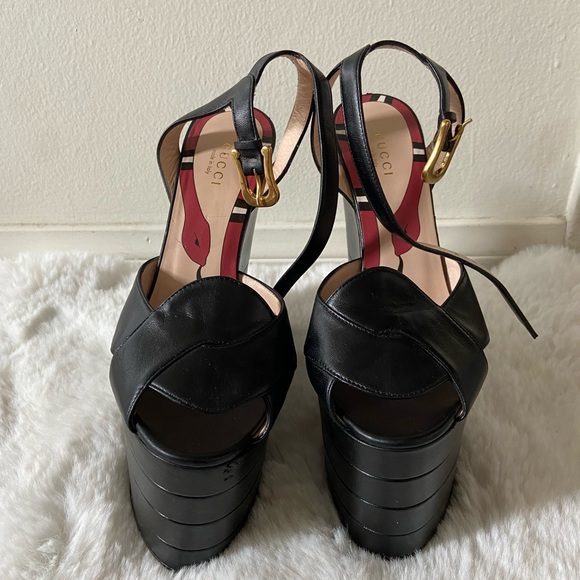 Gucci Shoes - Gucci Kingsnake High Platform Heels Black sz 37.5